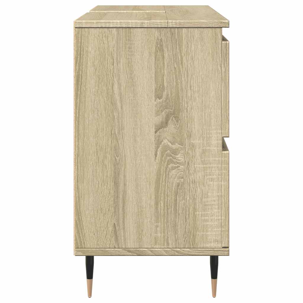 badeværelsesskab 80x33x60 cm konstrueret træ sonoma-eg