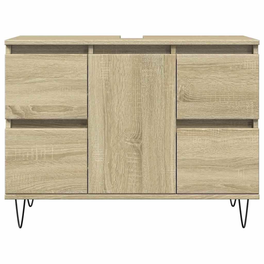badeværelsesskab 80x33x60 cm konstrueret træ sonoma-eg
