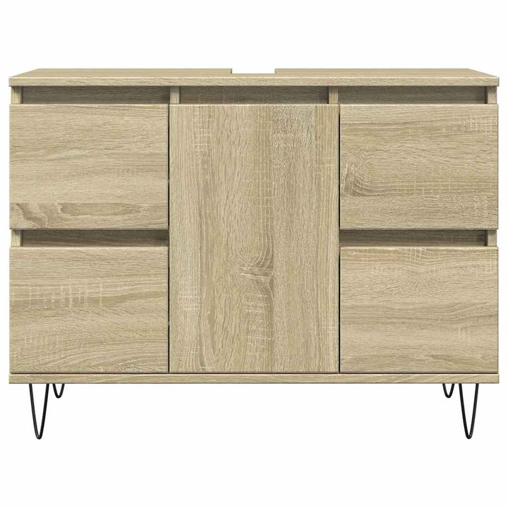 badeværelsesskab 80x33x60 cm konstrueret træ sonoma-eg