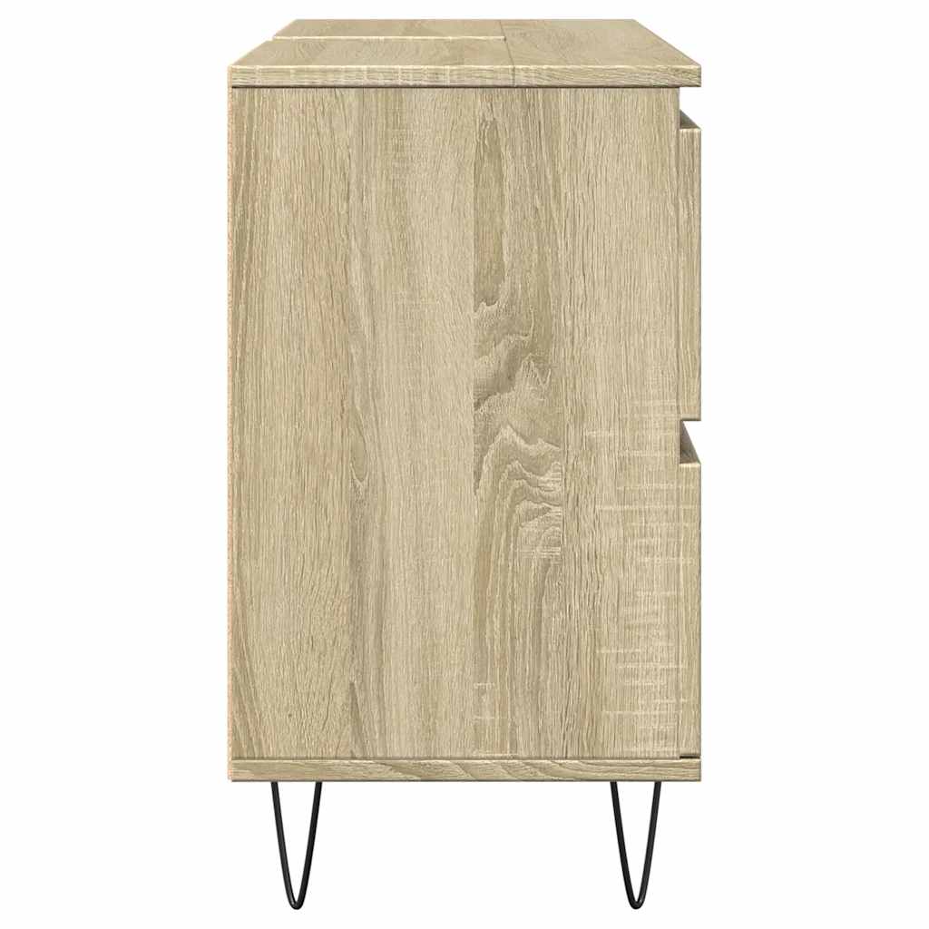 badeværelsesskab 80x33x60 cm konstrueret træ sonoma-eg