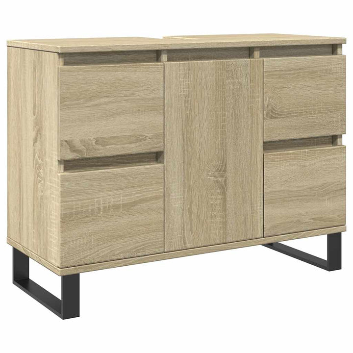 badeværelsesskab 80x33x60 cm konstrueret træ sonoma-eg