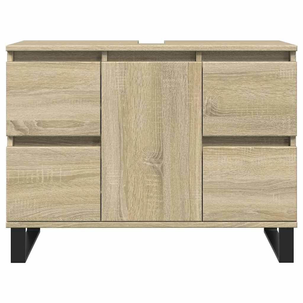 badeværelsesskab 80x33x60 cm konstrueret træ sonoma-eg