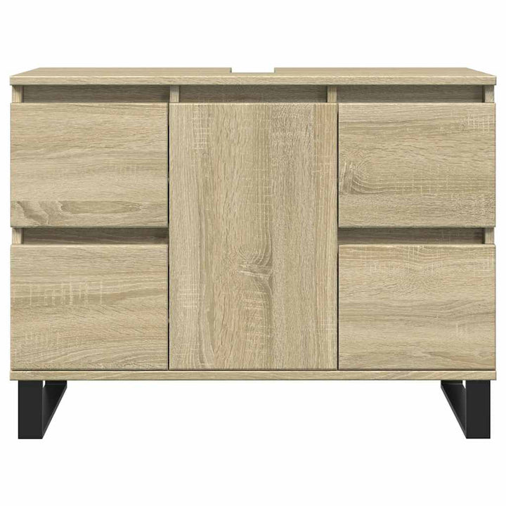 badeværelsesskab 80x33x60 cm konstrueret træ sonoma-eg