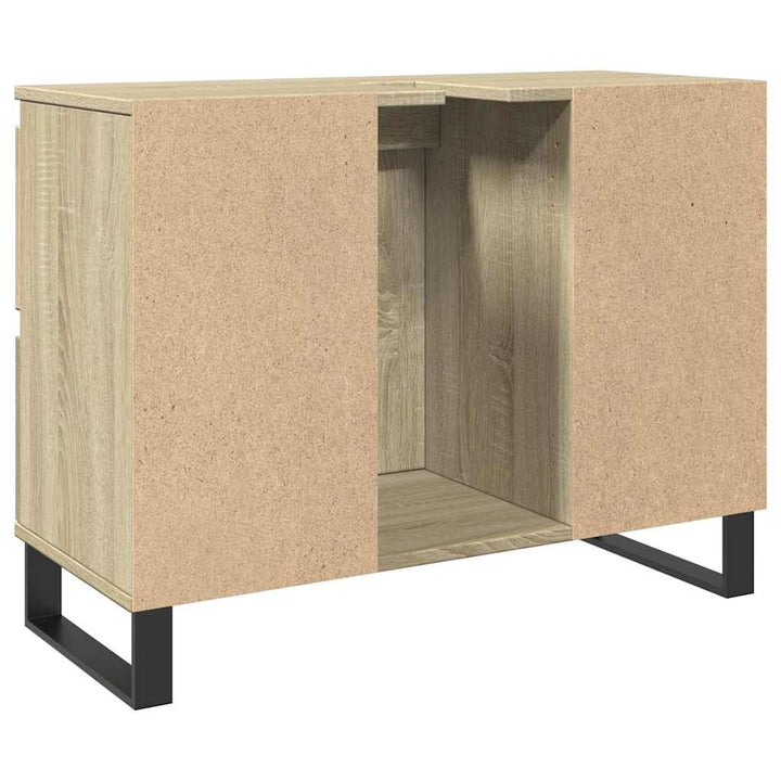 badeværelsesskab 80x33x60 cm konstrueret træ sonoma-eg
