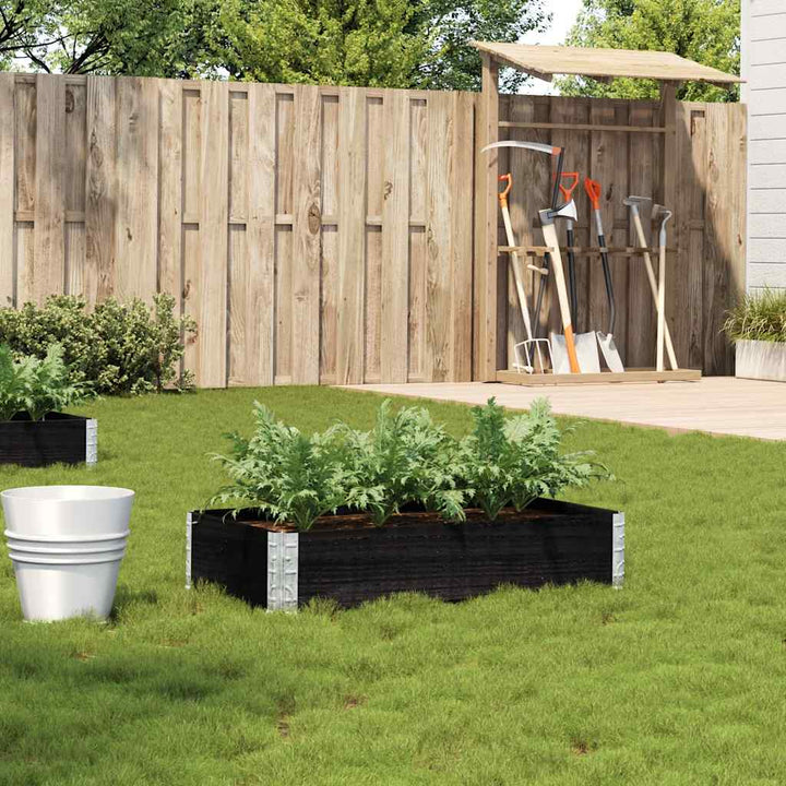 plantekasse 100x50 cm massivt fyrretræ sort