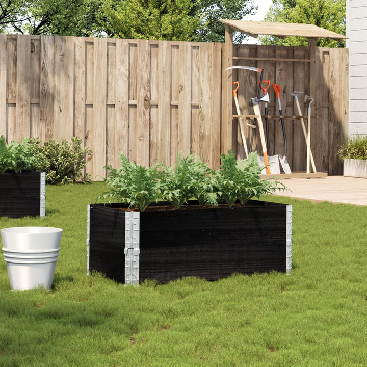 plantekasse 100x50 cm massivt fyrretræ sort