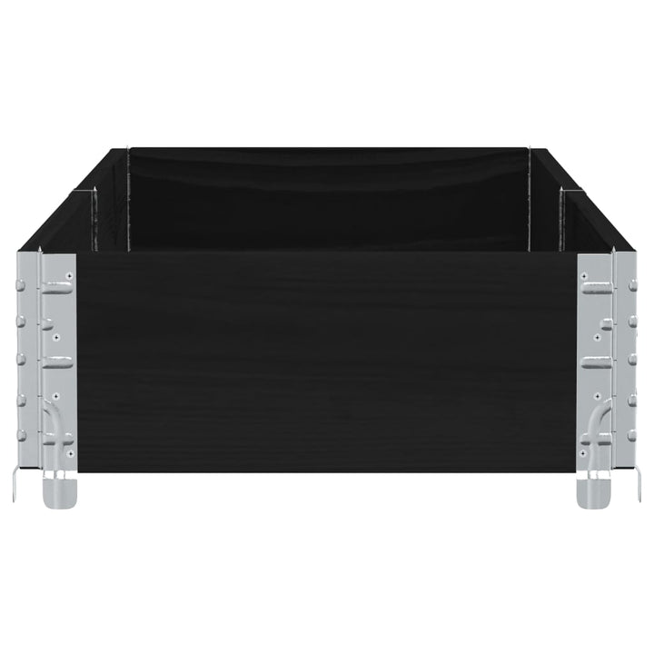 plantekasse 150x50 cm massivt fyrretræ sort