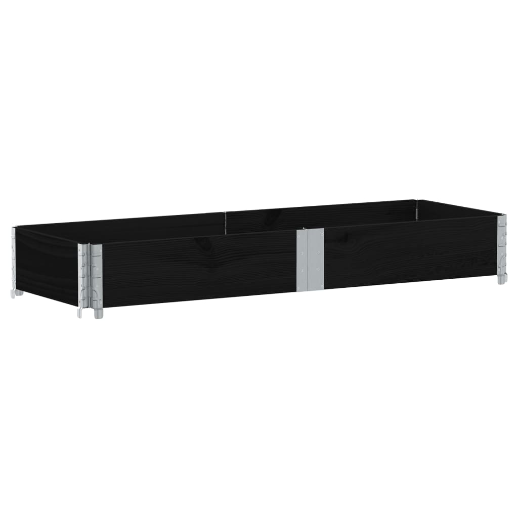 plantekasse 150x50 cm massivt fyrretræ sort