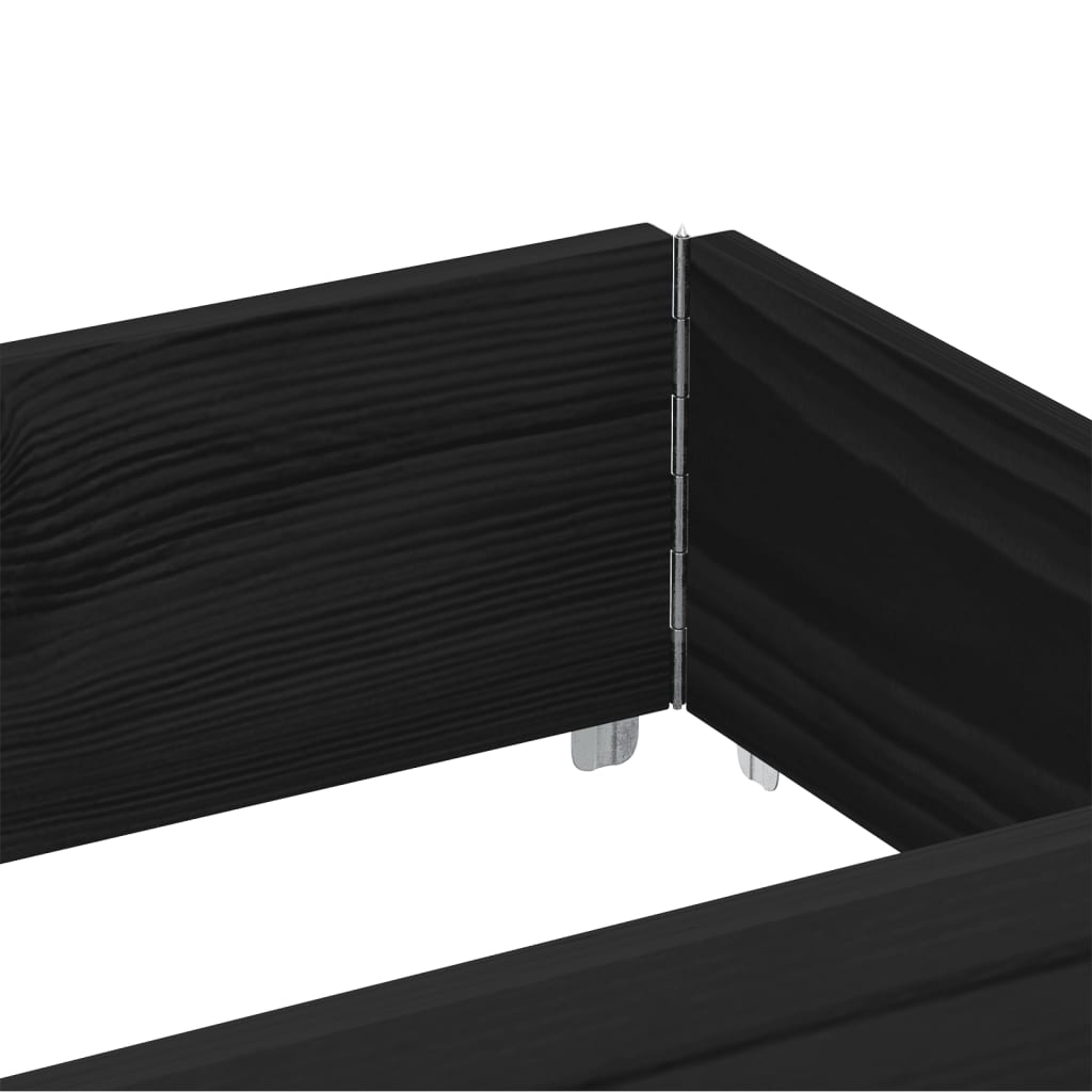 plantekasse 150x50 cm massivt fyrretræ sort