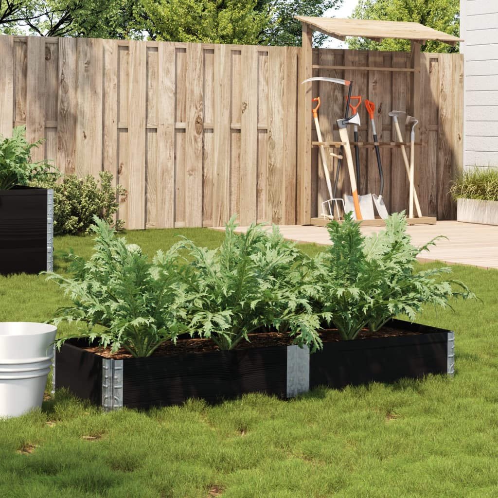 plantekasse 150x50 cm massivt fyrretræ sort