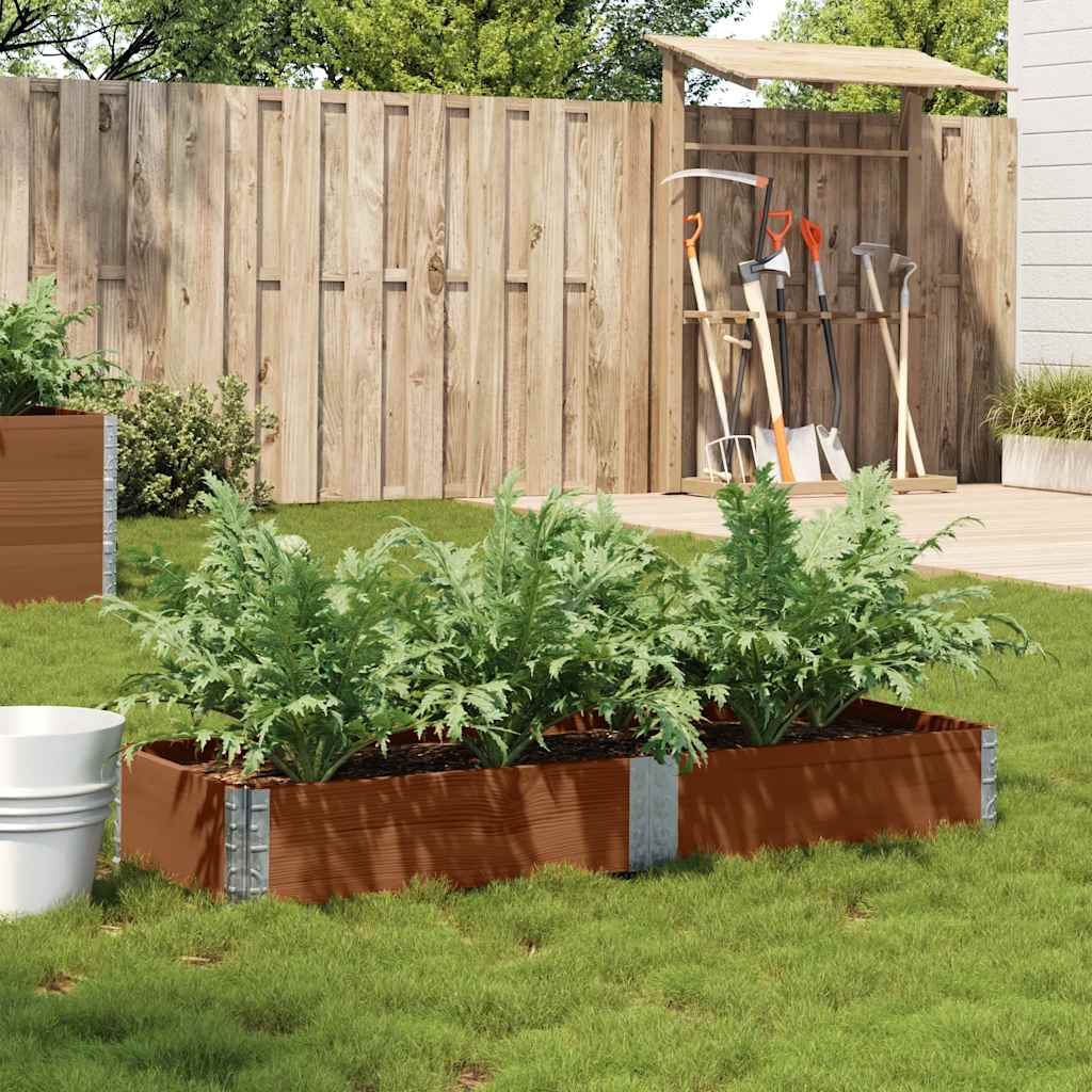plantekasse 150x50 cm massivt fyrretræ brun