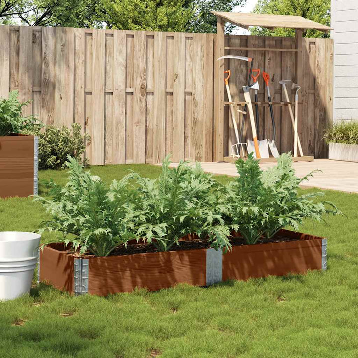 plantekasse 150x50 cm massivt fyrretræ brun