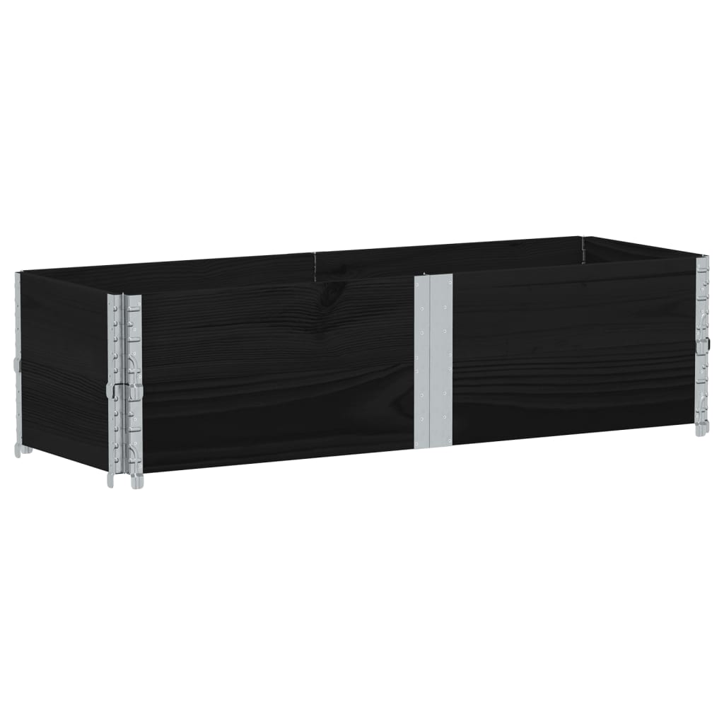 plantekasse 150x50 cm massivt fyrretræ sort