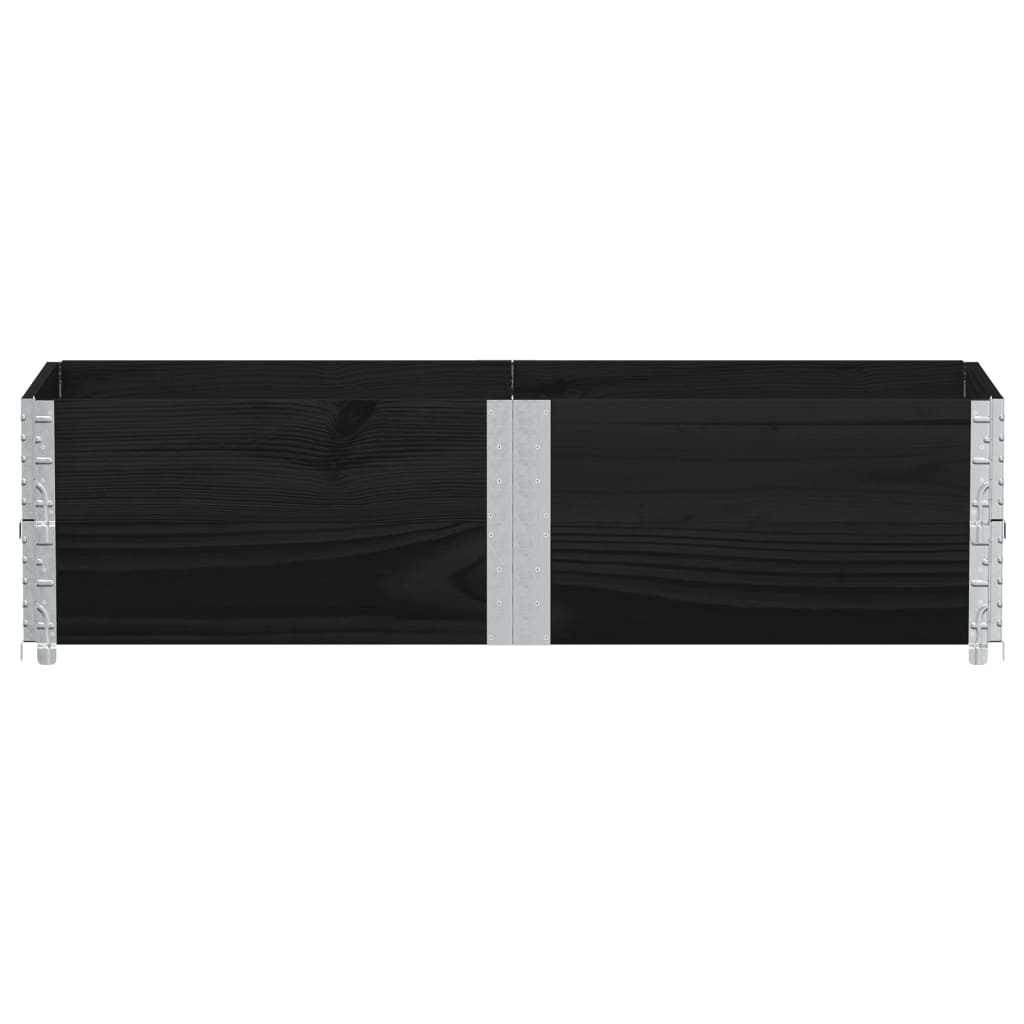 plantekasse 150x50 cm massivt fyrretræ sort