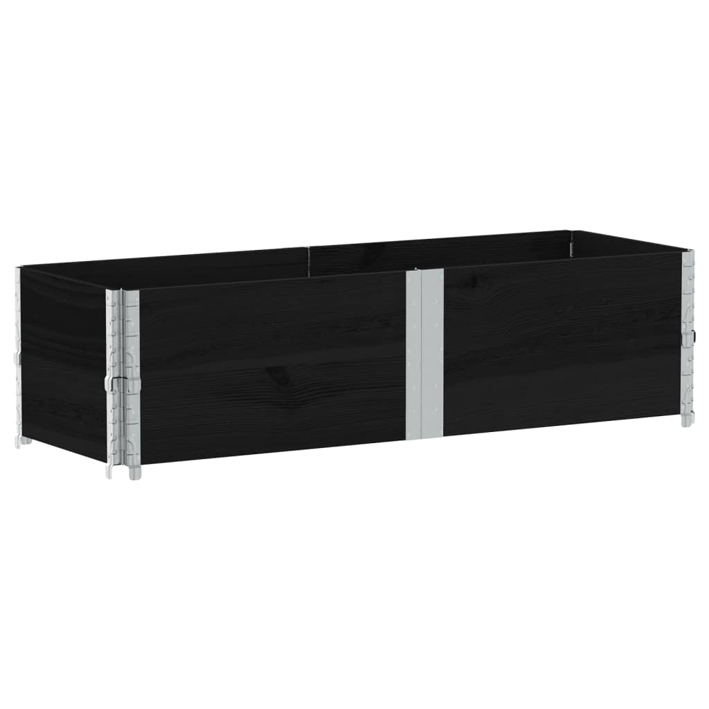 plantekasse 150x50 cm massivt fyrretræ sort