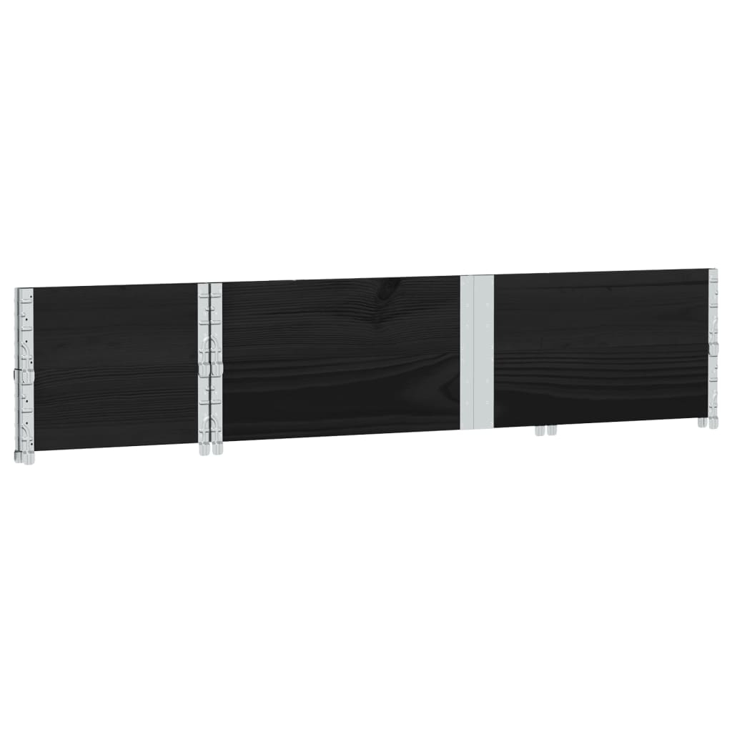 plantekasse 150x50 cm massivt fyrretræ sort