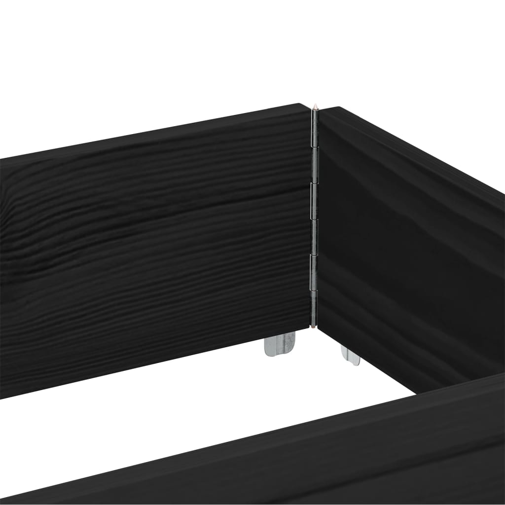 plantekasse 150x50 cm massivt fyrretræ sort