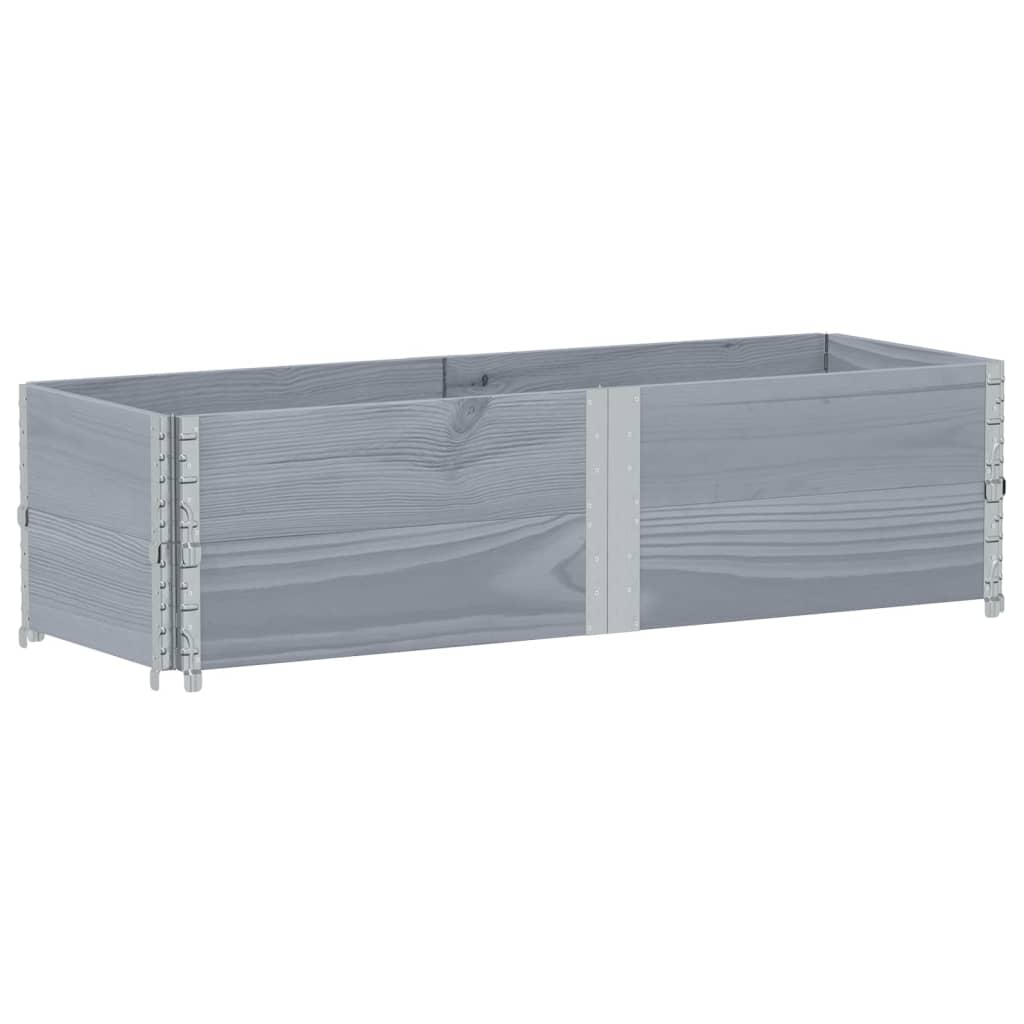 plantekasse 150x50 cm massivt fyrretræ grå