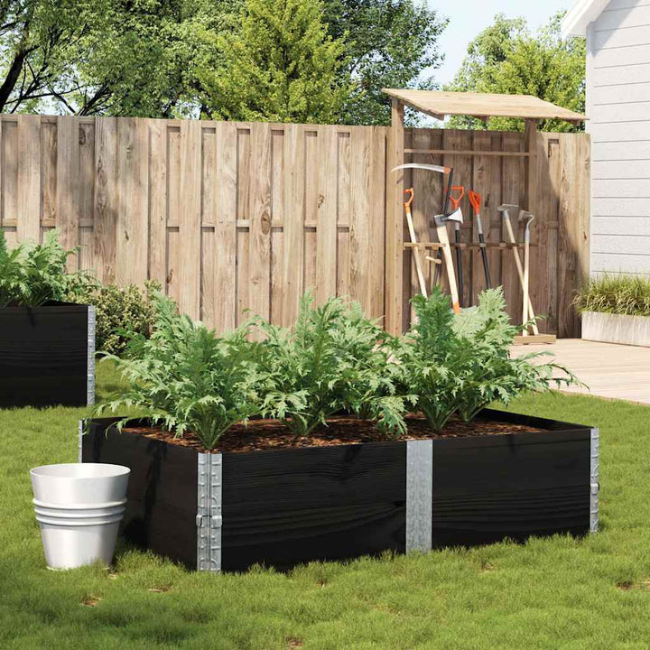 plantekasse 150x100 cm massivt fyrretræ sort
