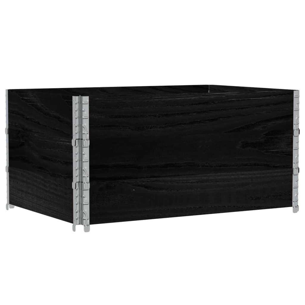 plantekasse 120x80 cm massivt fyrretræ sort