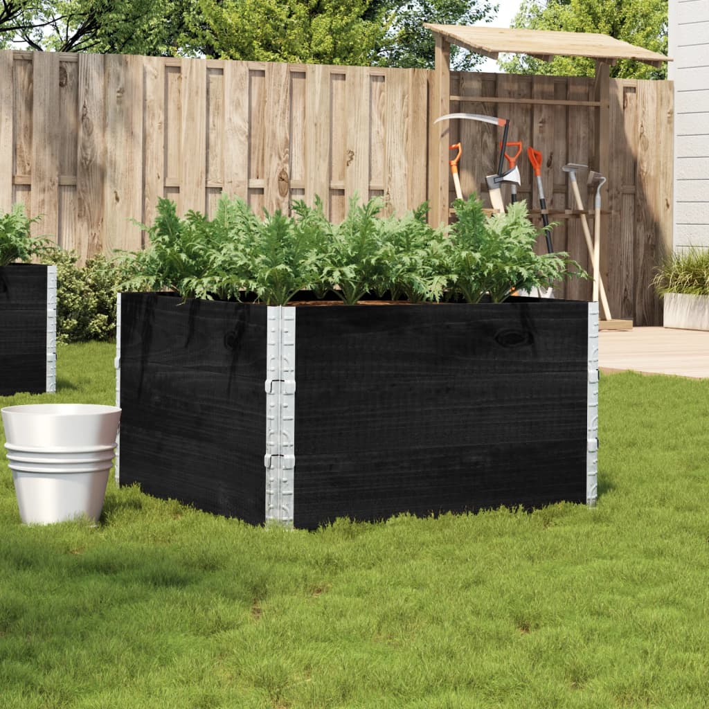 plantekasse 100x100 cm massivt fyrretræ sort