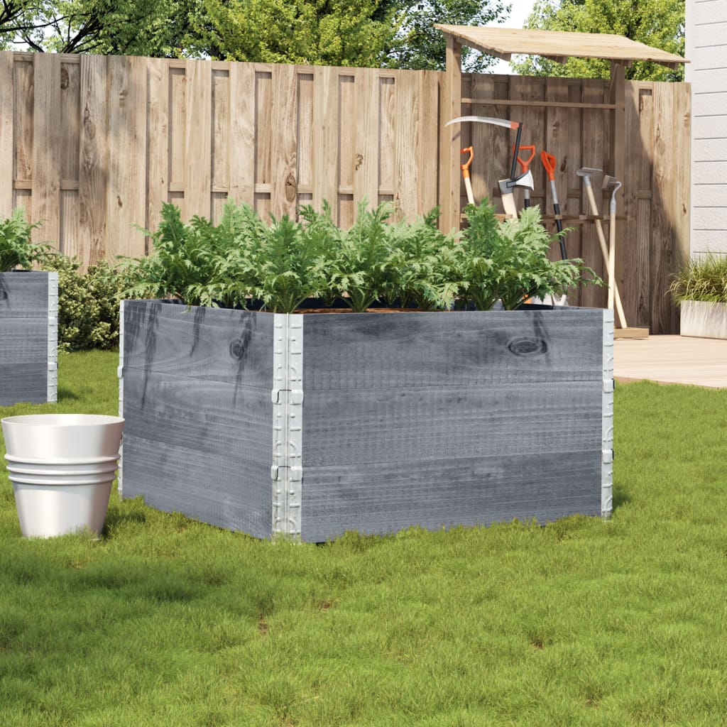 plantekasse 100x100 cm massivt fyrretræ grå