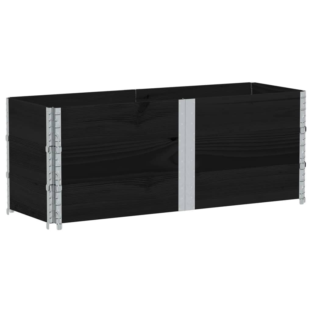 plantekasse 150x50 cm massivt fyrretræ sort