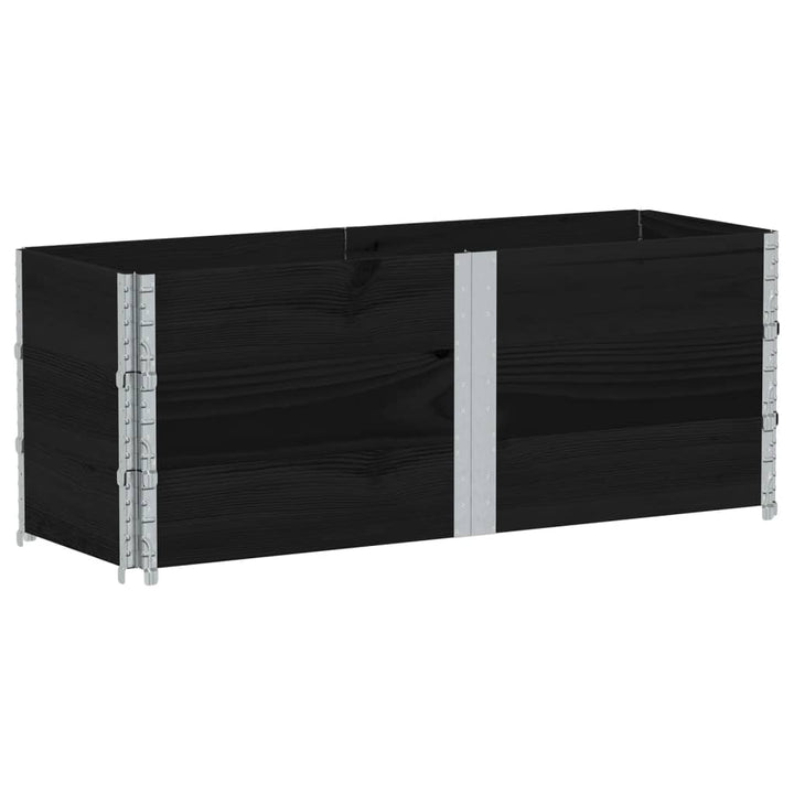 plantekasse 150x50 cm massivt fyrretræ sort