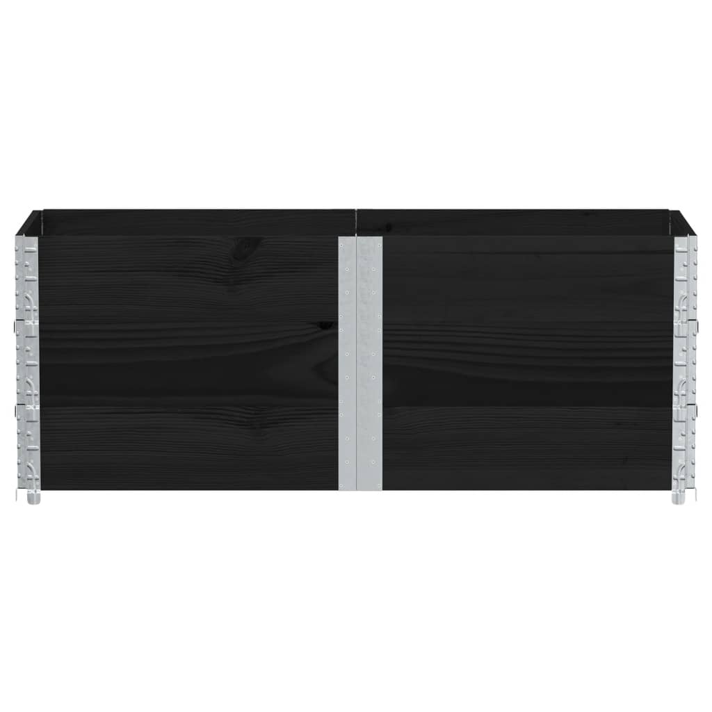 plantekasse 150x50 cm massivt fyrretræ sort