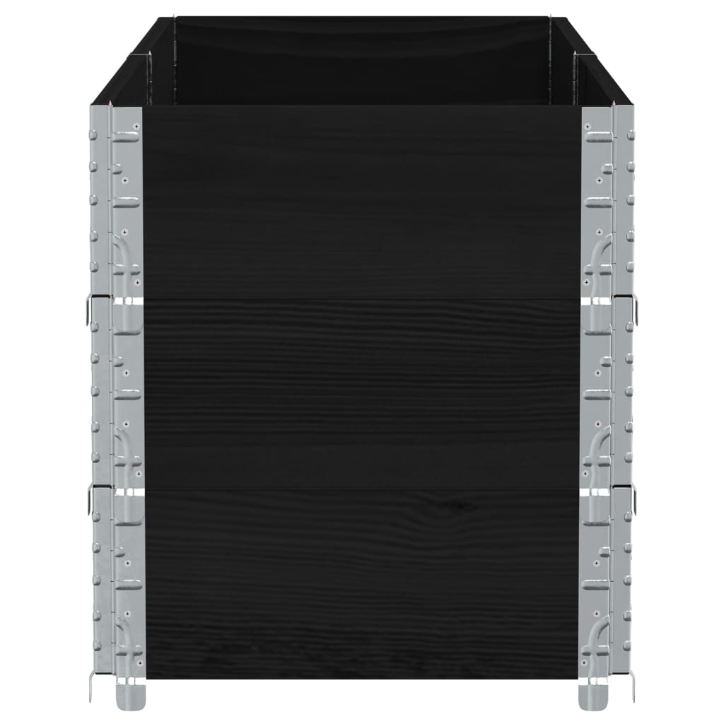 plantekasse 150x50 cm massivt fyrretræ sort