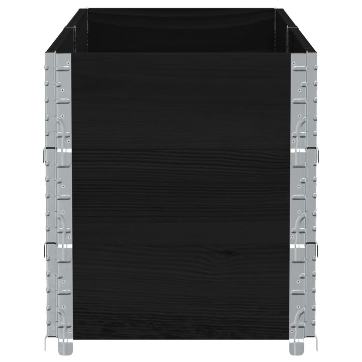 plantekasse 150x50 cm massivt fyrretræ sort