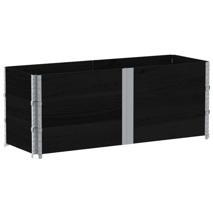 plantekasse 150x50 cm massivt fyrretræ sort