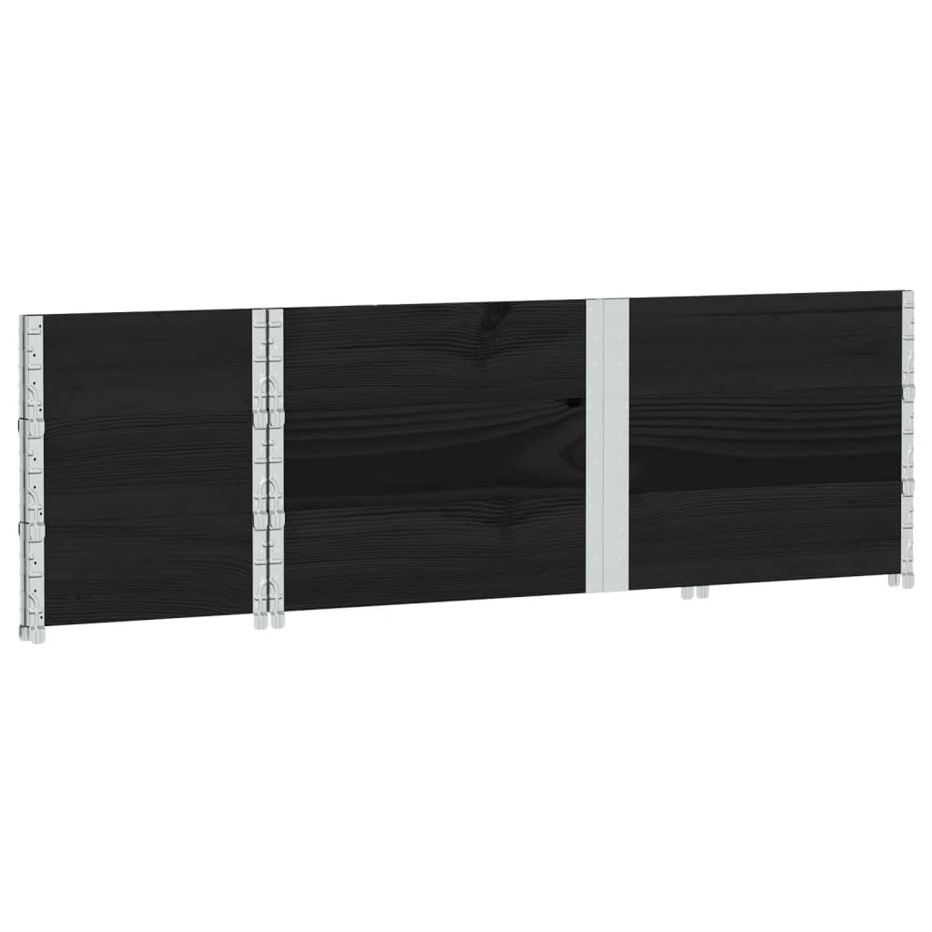 plantekasse 150x50 cm massivt fyrretræ sort