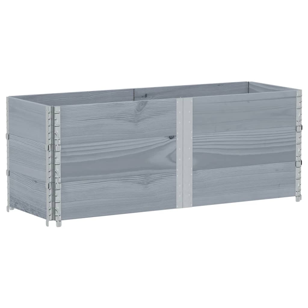 plantekasse 150x50 cm massivt fyrretræ grå