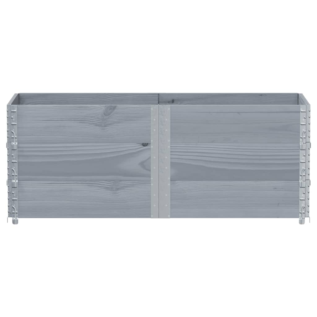 plantekasse 150x50 cm massivt fyrretræ grå