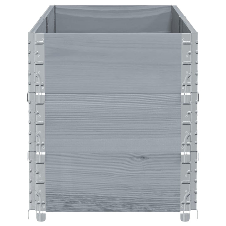 plantekasse 150x50 cm massivt fyrretræ grå