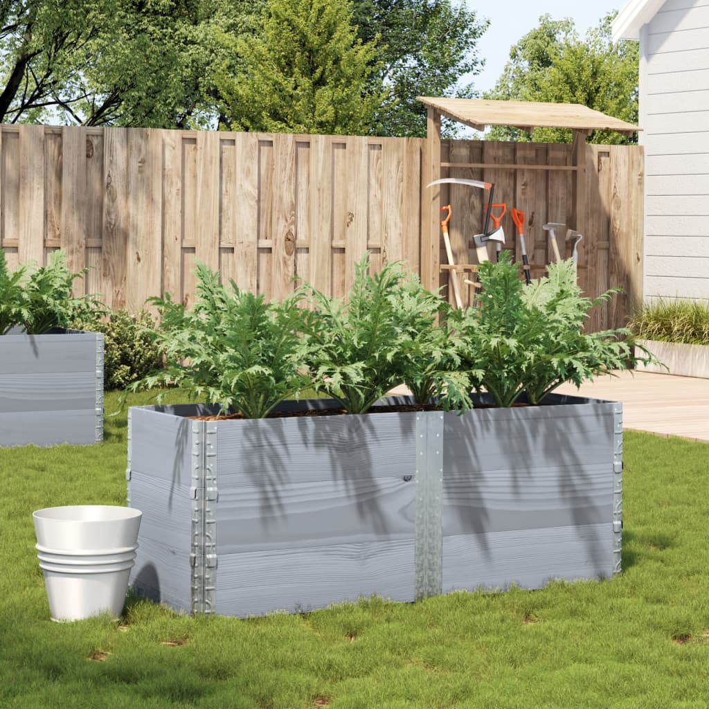 plantekasse 150x50 cm massivt fyrretræ grå