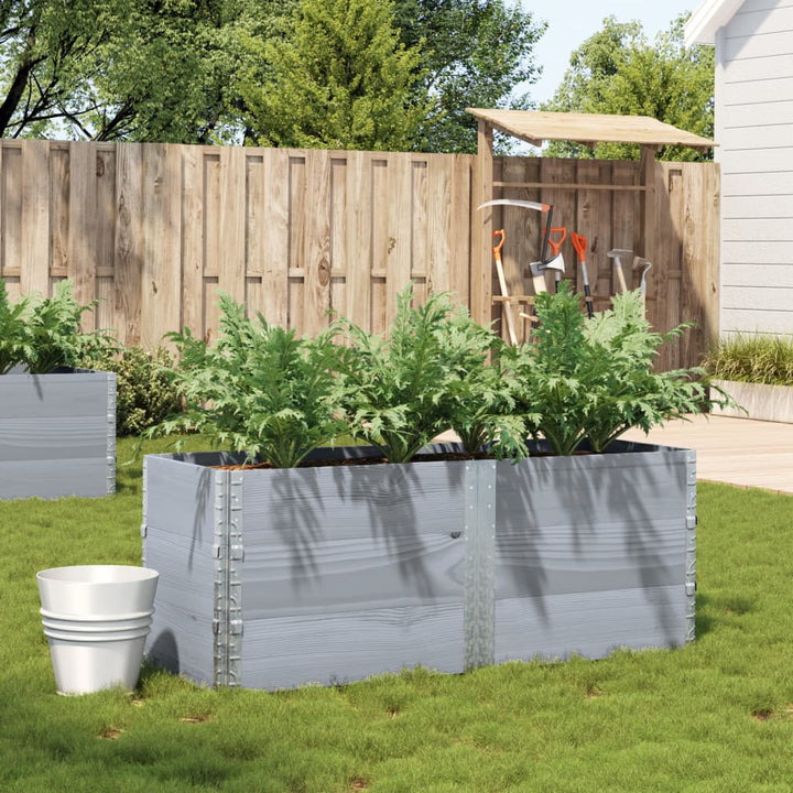plantekasse 150x50 cm massivt fyrretræ grå