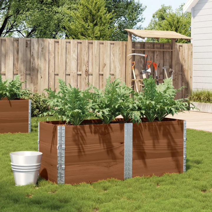 plantekasse 150x50 cm massivt fyrretræ brun