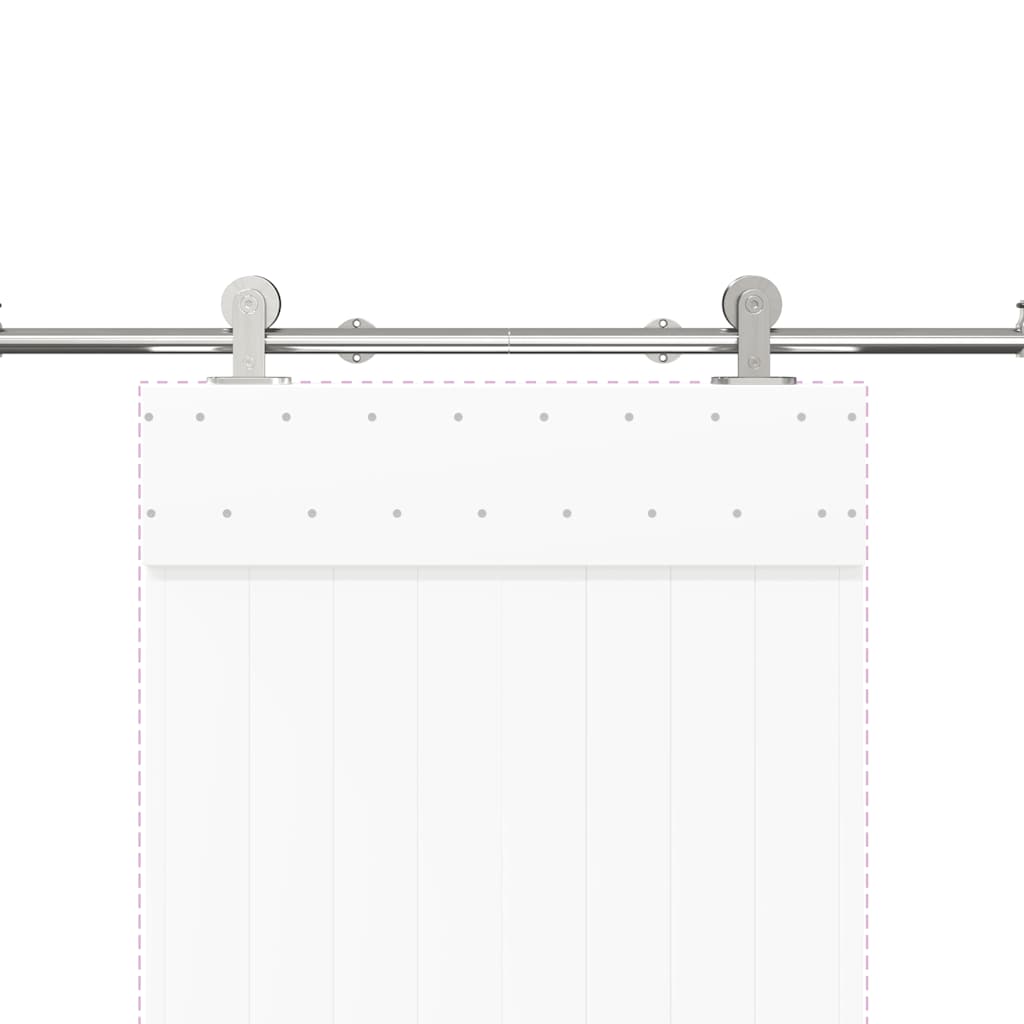 hardwarekit til skydedør 200 cm rustfrit stål sølvfarvet