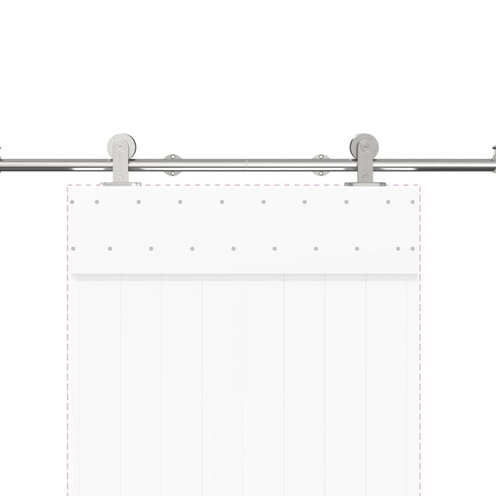 hardwarekit til skydedør 200 cm rustfrit stål sølvfarvet