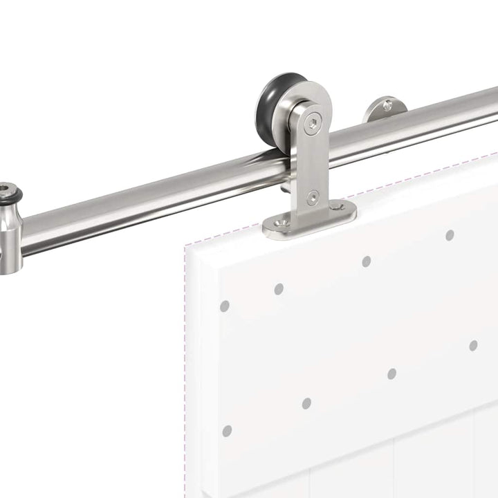 hardwarekit til skydedør 200 cm rustfrit stål sølvfarvet
