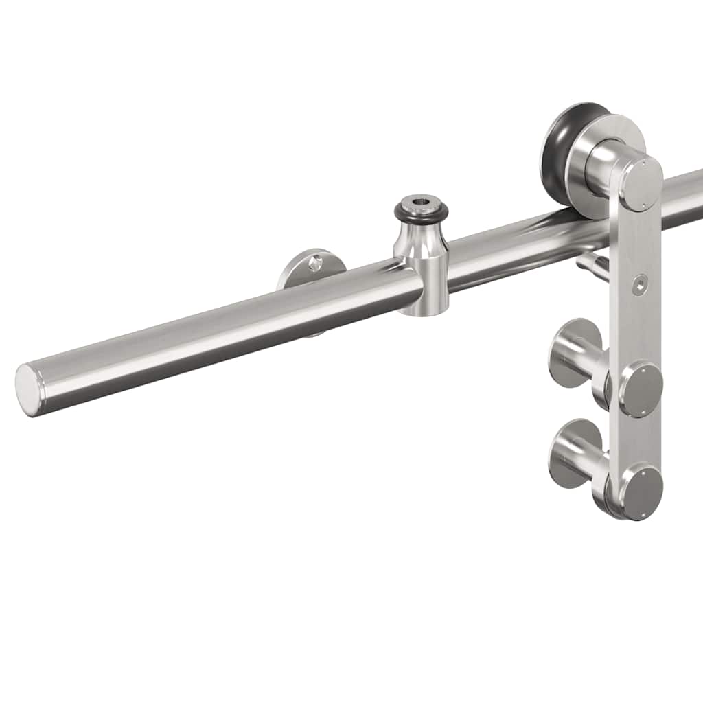 hardwarekit til skydedør 200 cm rustfrit stål sølvfarvet