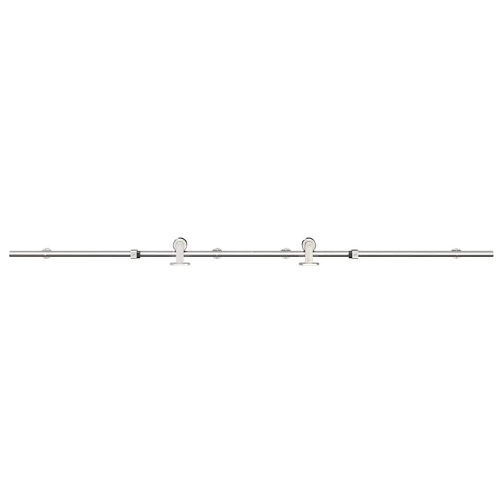 hardwarekit til skydedør 183 cm rustfrit stål sølvfarvet