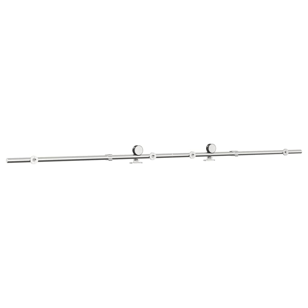 hardwarekit til skydedør 183 cm rustfrit stål sølvfarvet