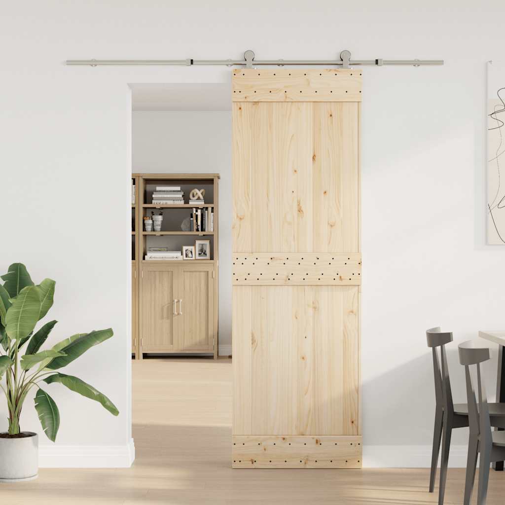 hardwarekit til skydedør 200 cm rustfrit stål sølvfarvet