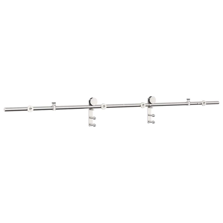 hardwarekit til skydedør 183 cm rustfrit stål sølvfarvet