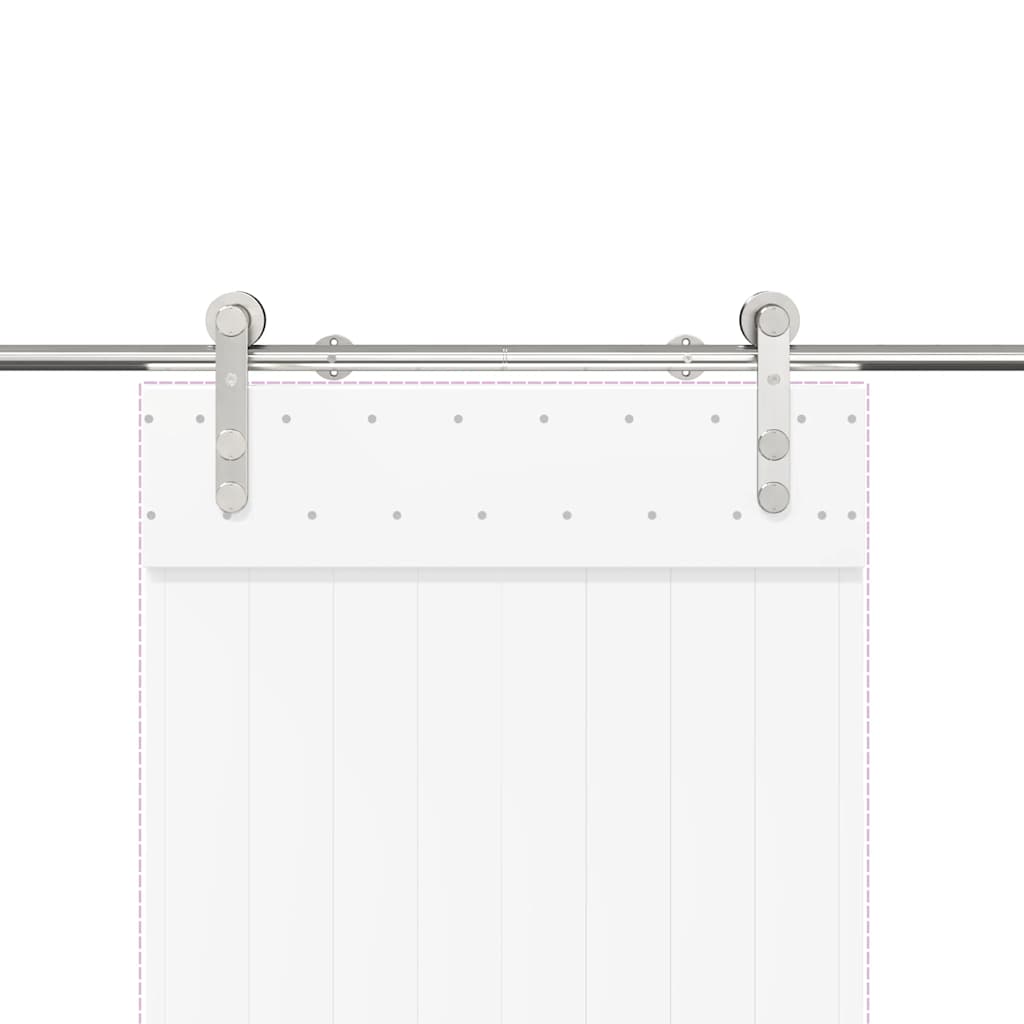 hardwarekit til skydedør 183 cm rustfrit stål sølvfarvet