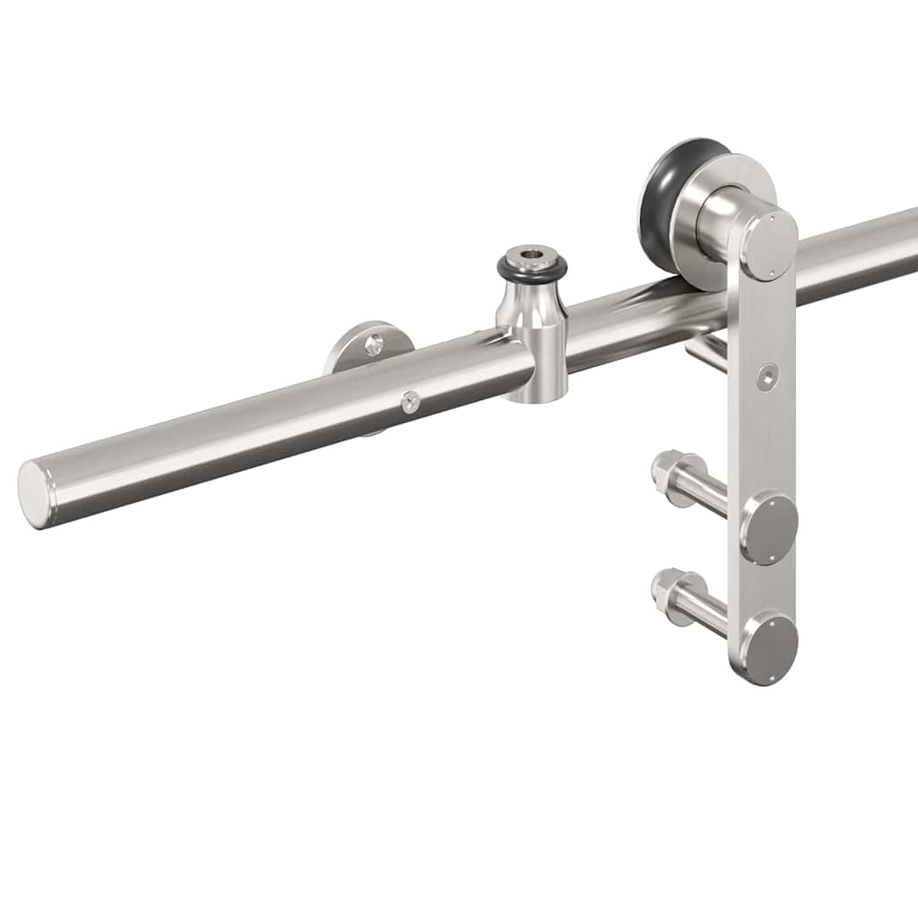 hardwarekit til skydedør 183 cm rustfrit stål sølvfarvet