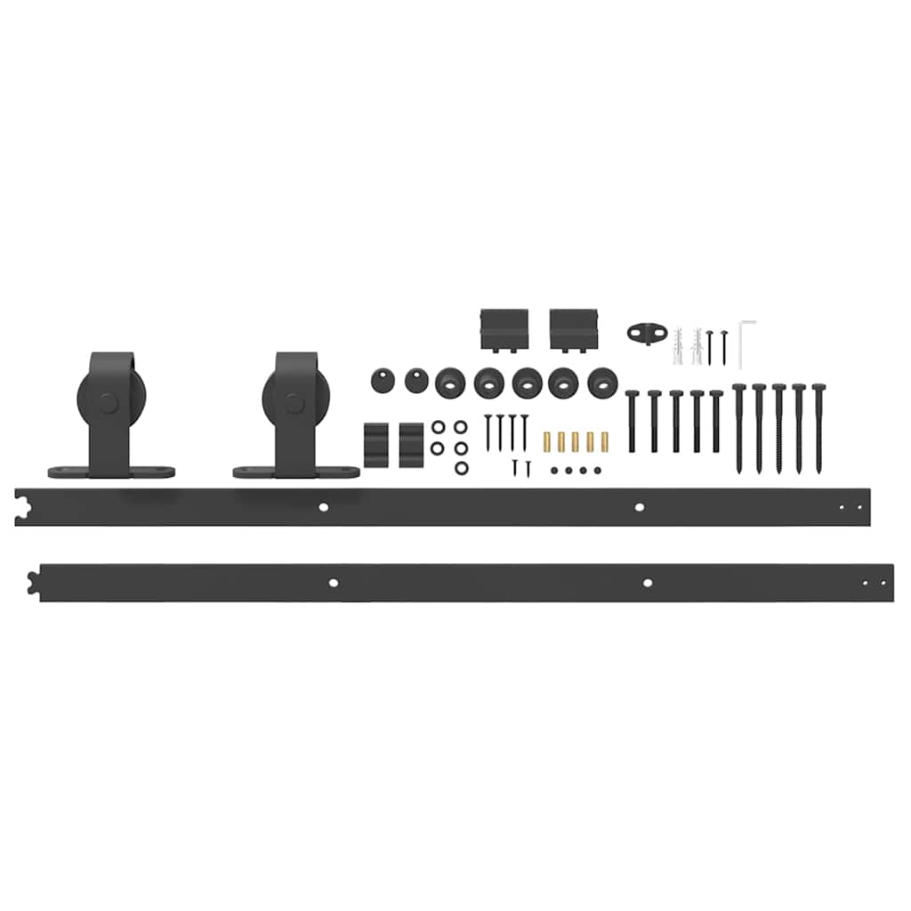 skinnesæt til skydedør 183 cm stål sort
